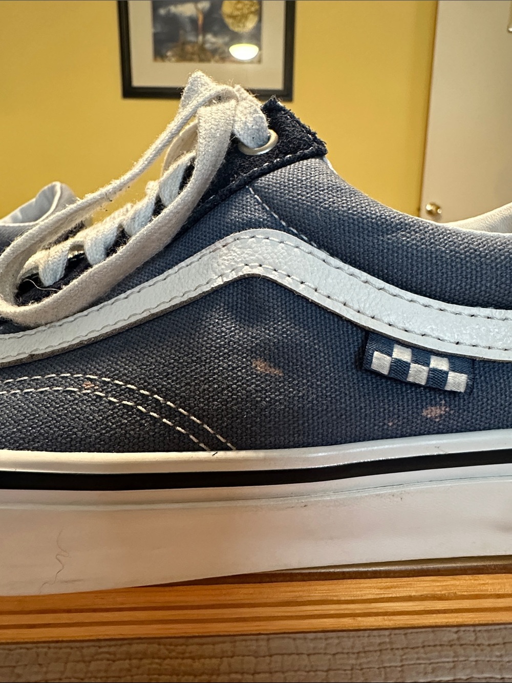 Vans Men’s Navy and White Skate Old Skool Sneakers - Picture 10 of 13